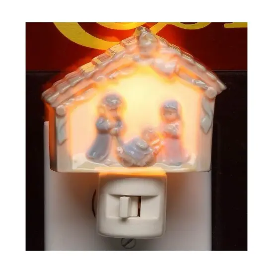 Ceramic Holy Family Plug-In Night Light, Christmas D&eacute;cor, Religious D&eacute;cor, Religious Gift, Church D&eacute;cor, Baptism Gift, Easter D&eacute;cor {3}