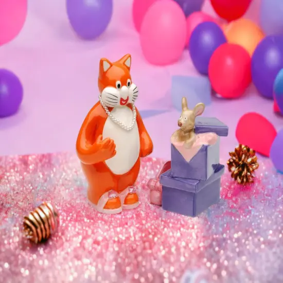 Ceramic Shopping Cat and Mouse Salt And Pepper, Home D&eacute;cor, Gift for Her, Gift for Mom, Kitchen D&eacute;cor, Cat Lovers Gift, Pet Loss Gift {2}