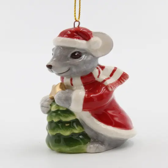 Ceramic Christmas Mouse With Tree Ornament, Home D&eacute;cor, Gift for Her, Gift for Mom, Kitchen D&eacute;cor, Christmas D&eacute;cor {6}