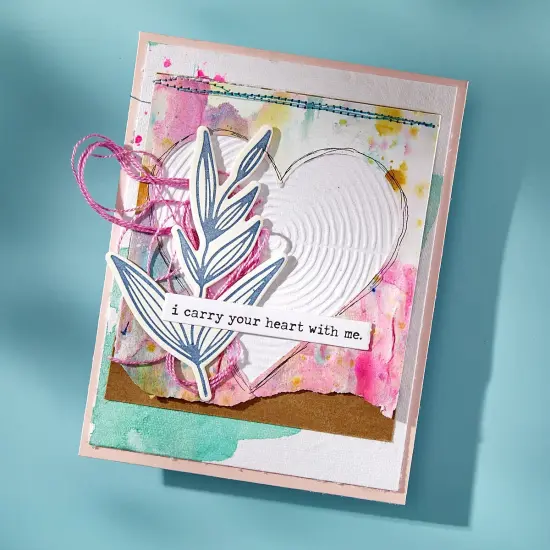 Spellbinders Embossing Folder By Dina Wakley-Lined Circles, Modern Botanicals {4}