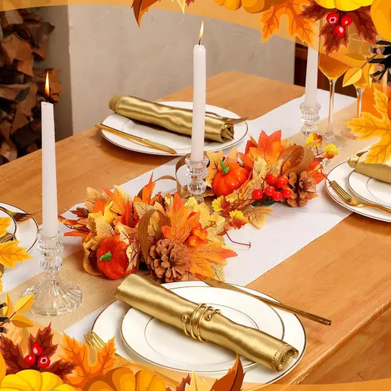 2 Pack Artificial Fall Flowers Centerpiece {4}