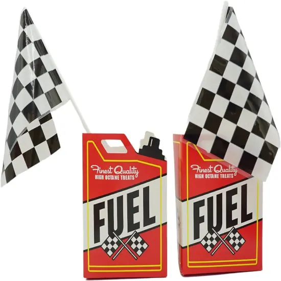 4E's Novelty 24 Race Car Popcorn Boxes w/ 24 Checkered Flags - Car Themed Party Decorations & Supplies {3}
