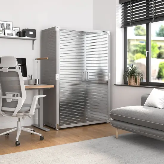 Seville Classics UltraHD Storage Cabinet, 48" W x 24" D x 72" H Granite {4}