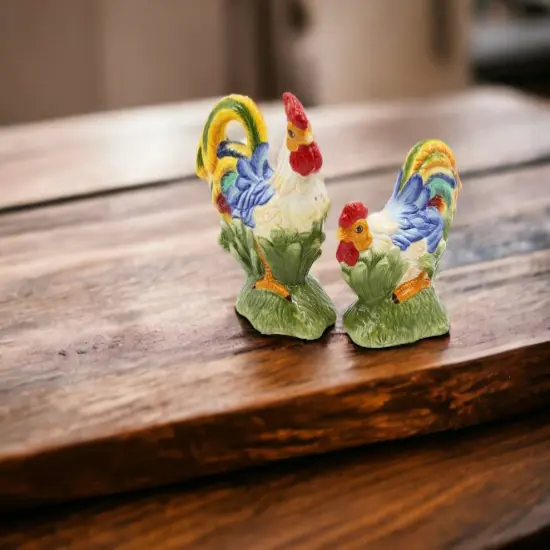 Ceramic Rainbow Rooster Salt And Pepper Shakers, Home D&eacute;cor, Gift for Her, Gift for Mom, Kitchen D&eacute;cor, Dining Table D&eacute;cor, Farmhouse Decor {2}