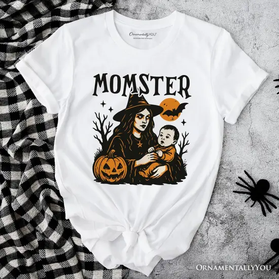Momster T-Shirt for Spooky Season, Witchy Halloween Tee for Moms {7}