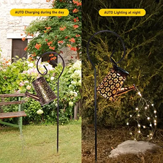 Solar Watering Can Lights Garden Decor, Retro Metal Hanging Solar Lantern with String Lights, Outdoor Decorations for Patio Porch Lawn Driveway Yards Backyard Pathway {1}