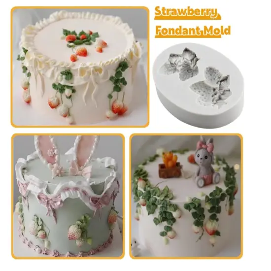 2-Cavity STRAWBERRY BUNCH MOLD {2}