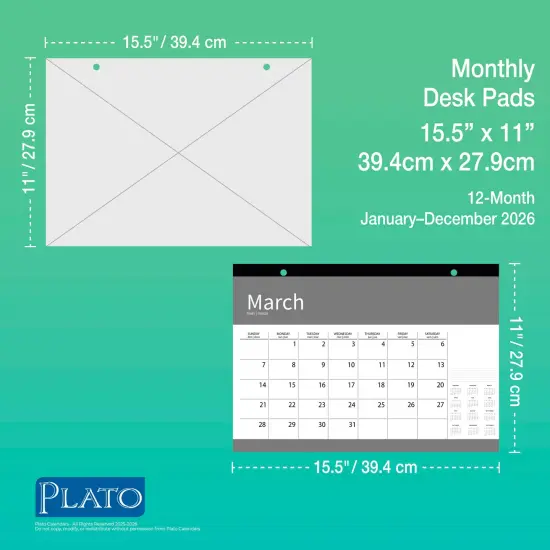 Cow Prints | 2026 15.5 x 11 Inch Monthly Desk Pad Calendar {6}