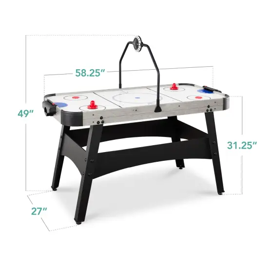 Best Choice Products 54in Air Hockey Game Table w/ LED Lights, Scoreboard, Powerful Motor Gray {2}
