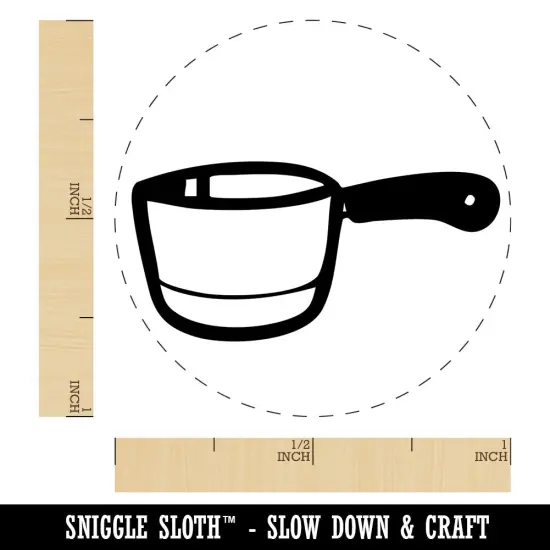 Small Cooking Pot Sauce Pan Self-Inking Rubber Stamp Crafting Planners Green {1}