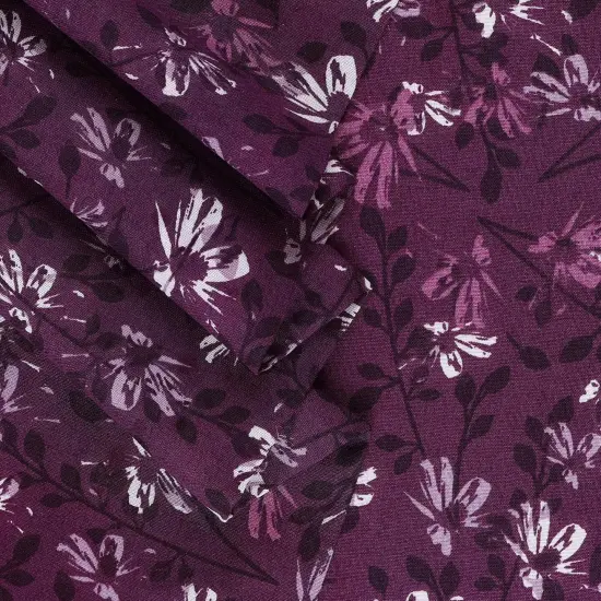 Mook Fabrics Aster Floral Cotton Fabric [108 in. Wide] - By The Yard Italian Plum {2}
