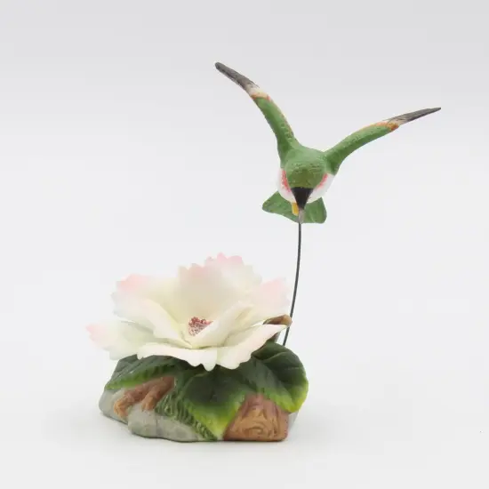 Ceramic Hummingbird with Camellia Flower Figurine, Home Décor, Gift for Her, Gift for Mom, Kitchen Décor, Birdwatcher Gift {3}