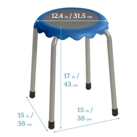 Daisy Stackable Stool Set, Flexible Seating, 8-Piece French Blue {2}