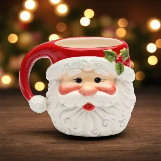 Ceramic Christmas Santa Claus Coffee Mug, Home D&eacute;cor, Gift for Her, Gift for Mom, Kitchen D&eacute;cor, Christmas D&eacute;cor {1}