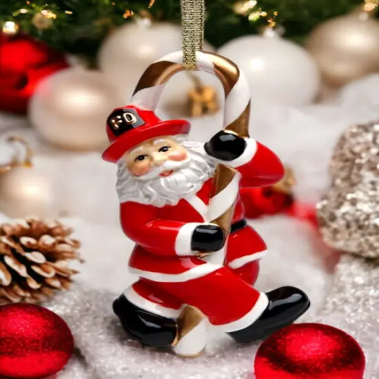 Ceramic Fire Fighter-Santa Ornament, Home D&eacute;cor, Gift for Him, Gift for Firemen, Fire Station D&eacute;cor, Christmas D&eacute;cor {1}