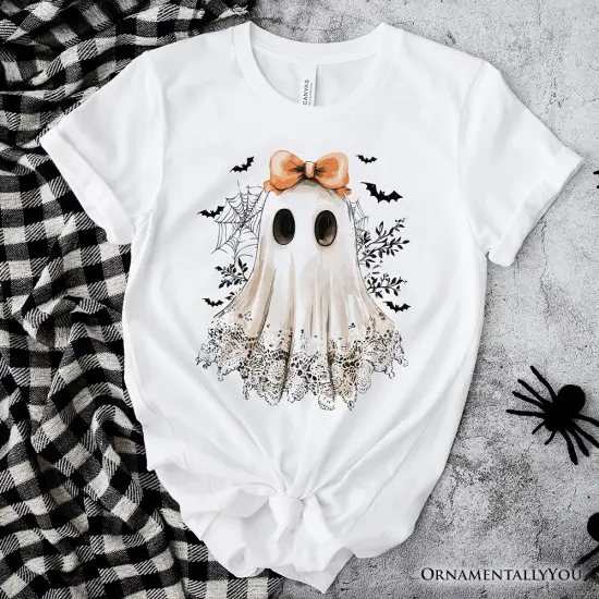 Coquette Ghost T-Shirt, Cute Halloween Tee for Girly Ghouls {6}