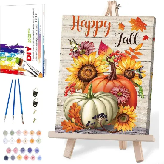 Fall Paint by Numbers for Adults with Framed {1}