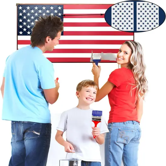 6 Pieces Patriotic 50 Star Stencils (3 Sizes) {5}