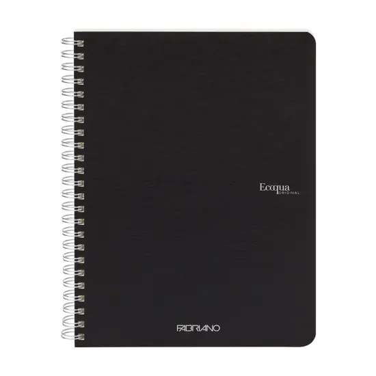 Fabriano Ecoqua Original Spiral-Bound Notebook, A5, 70 Sheets Black {1}