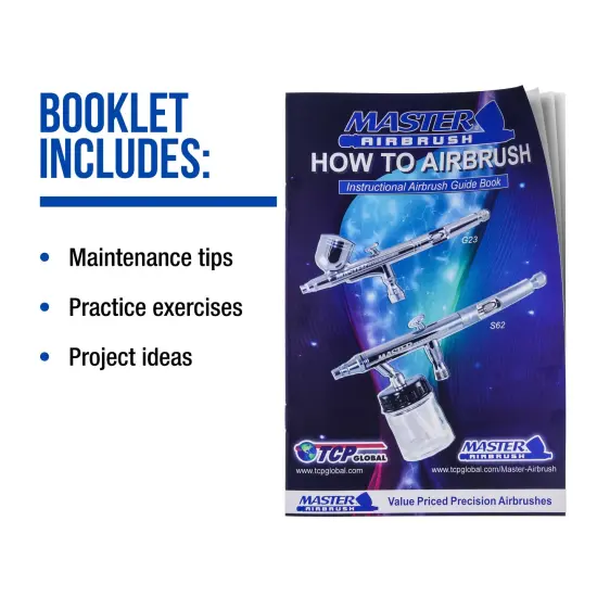 Master Performance G22 Airbrush Kit with Master Black Mini Portable Compressor C16-B & Air Hose {6}