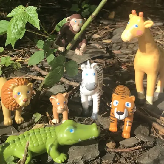 HABA Little Friends Monkey - Chunky Plastic Zoo Animal Toy Figure (2.5" Tall) Multicolor {6}