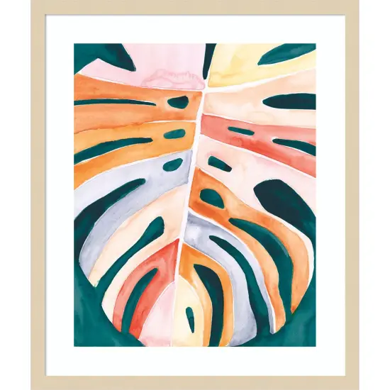 Multicolor Monstera II by Jennifer Paxton Parker Wood Framed Wall Art Print {1}
