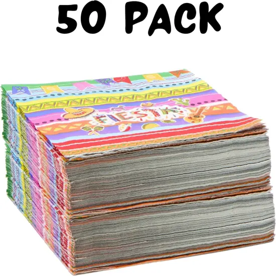 4E's Novelty 50 Pack Cinco De Mayo Fiesta Napkins - Cinco De Mayo Party Decorations & Party Supplies {6}