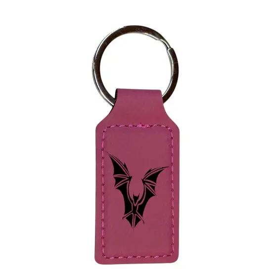 Keychain - Rectangle - The Bat - Leather Rustic/Gold {2}