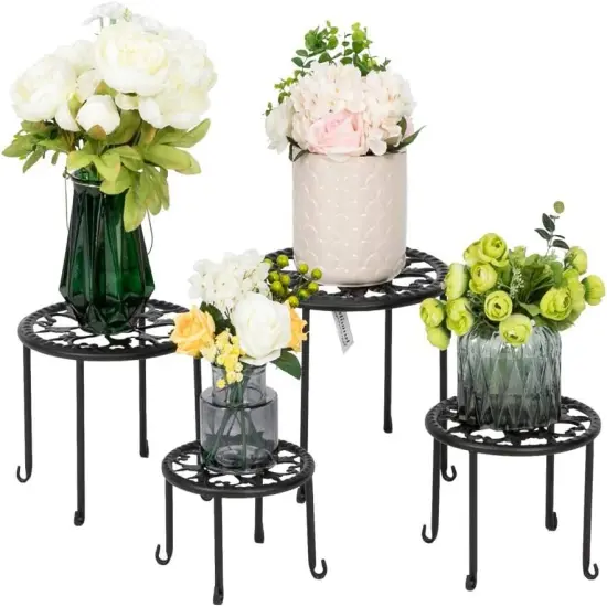 4-in-1 Round Ironwork Floor Display Plant Stand Racks {5}