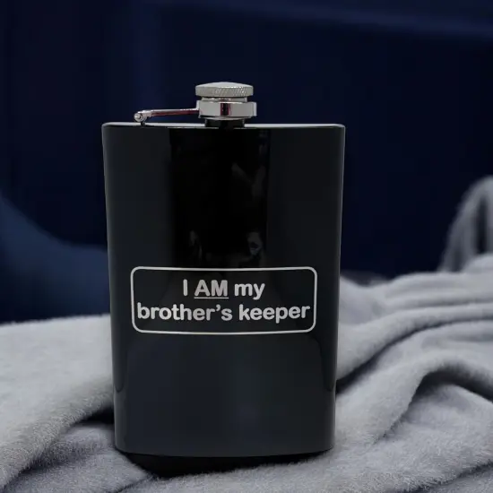 8oz BLACK I AM my brother's Keeper Flask {3}