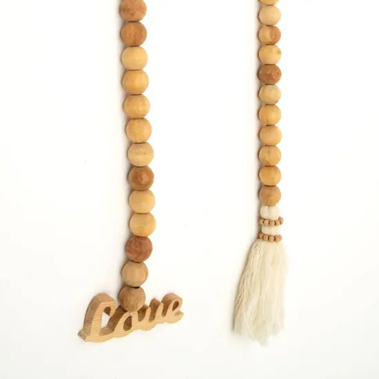 40" Love Beaded Garland - Natural {4}