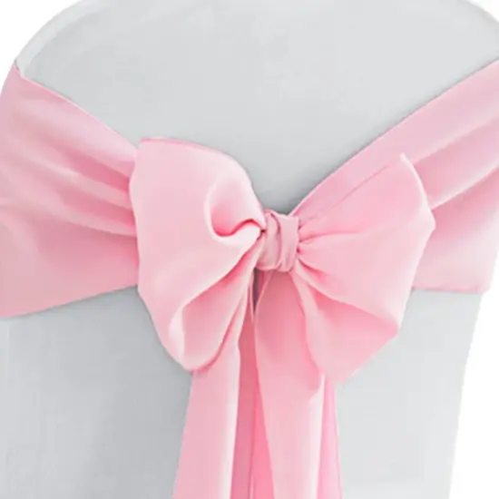 10 Pieces Pink Soft 8"x108" Polyester Chair Sashes, Wrinkle Resistant Wedding Decor {3}
