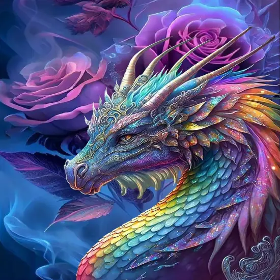 5D Rose Dragon Diamond Painting Kits for Adults {1}
