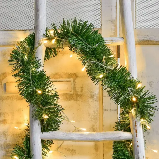 16.4ft Artificial Christmas Garland Decoration, Lighted Pine Garland Soft {3}
