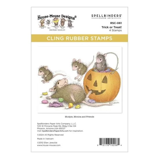 House Mouse Cling Rubber Stamp-Trick Or Treat! {1}