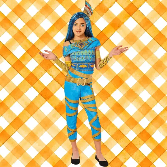 Kids Monster High Cleo De Nile Costume Egyptian Blue Jumpsuit {2}