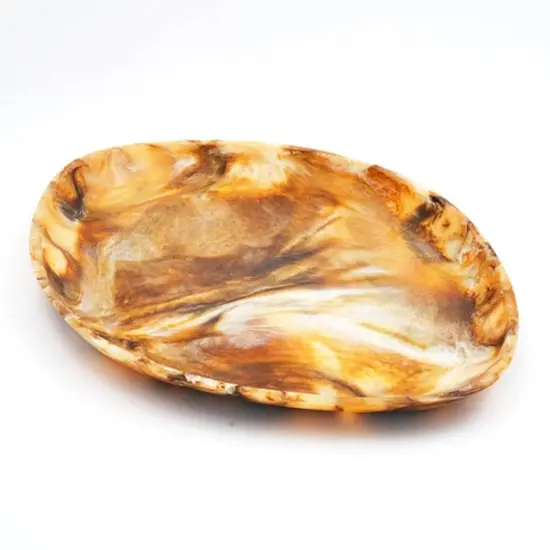 Vibrant Brown Resin Decorative Tray with Ball Feet {2}