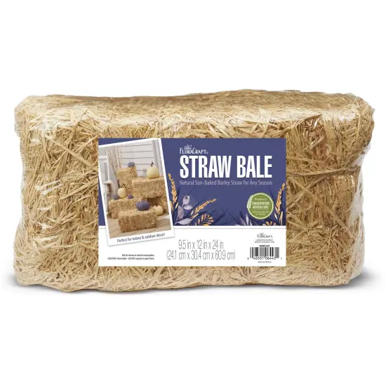 FloraCraft Decorative Natural Straw Bale-9.5"X12"X24" {1}