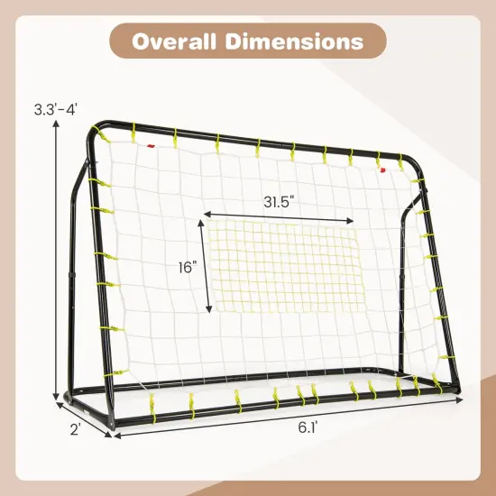 2-in-1 Kids Soccer Goal Set with Adjustable Height and Metal Pipes Ideal for Outdoor Use Black {5}