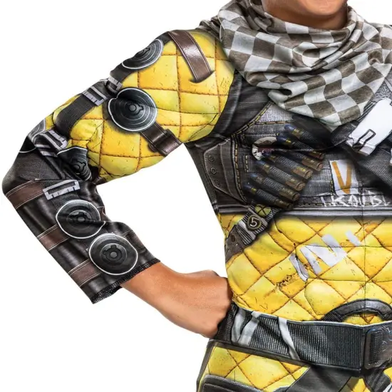 Apex Legends Mirage Costume, Video Game Inspired Muscle Padded Jumpsuit and Mask, Child Size Large (10-12) {5}