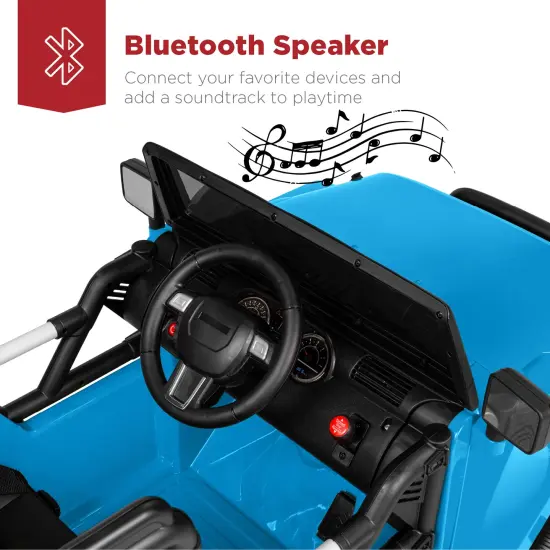 Best Choice Products 12V Kids Ride On Truck Car w/ Remote Control, Spring Suspension, Bluetooth, LED Lights Light Blue {6}