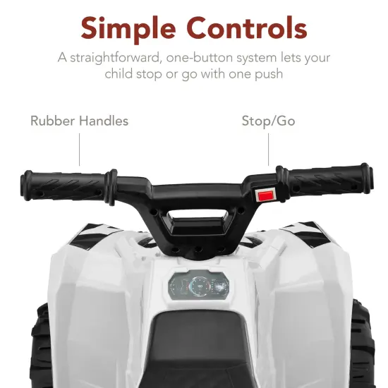 Best Choice Products 6V Kids Ride-On 4-Wheeler Quad ATV Car w/ 1.8mph Max Speed, Treaded Tires White {6}