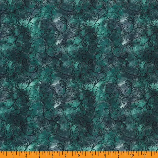 Mook Fabrics Elegance Cotton Fabric [45 in. Wide] - By The Yard Dk Teal {3}