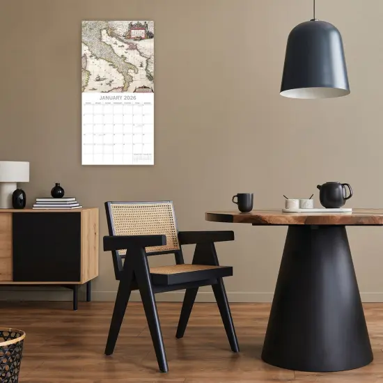 The Gifted Stationary 2026 Square Wall Calendar, Antique Maps, 16-Month Arts and Antiques Theme Hanging Calendar with 180 Reminder Stickers, Month Planner for Creative Spaces, 12x12 In Multicolor {2}