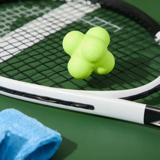 2 Pack Rubber Hand Eye Coordination Training Balls for Reflex Speed, Multiside Reaction Ball for Sports, Agility Training Equipment, Baseball Tennis {3}