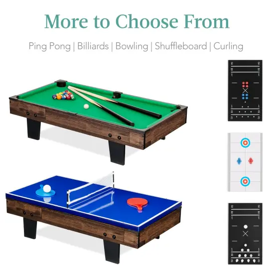 Best Choice Products 11-in-1 Kids Combo Game Set w/ Ping Pong, Foosball, Air Hockey, 5 Accessory Bags Dark Wood {4}