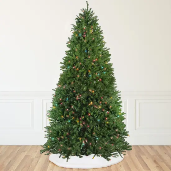 Northlight 12' Pre-Lit Full Northern Pine Artificial Christmas Tree - Multi-Color Lights Green {1}