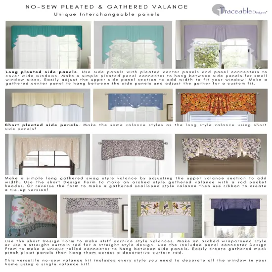 Multi-Style Swag Valance Kit Use Any Fabric to Make Curtains Without Sewing {3}
