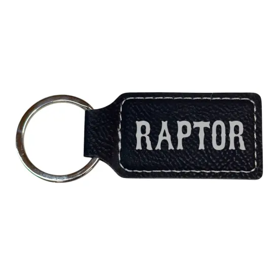 Keychain - Rectangle - Raptor - Leather Pink/Black {2}