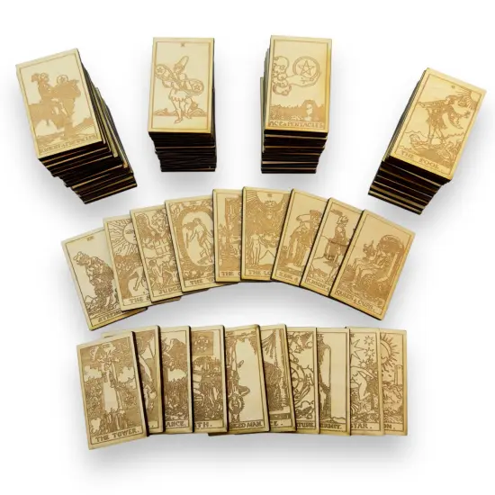 Tarot Deck Wood Cards - Set of 78 - Raw Wood 2x3in each {1}